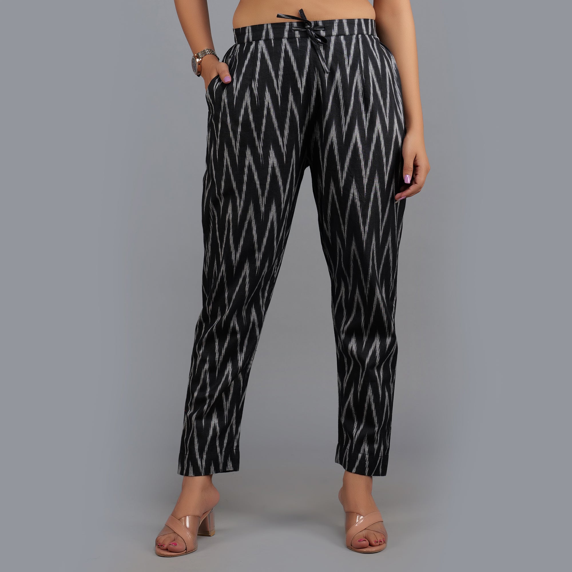 Black Striped Pant For Women  109Fcom